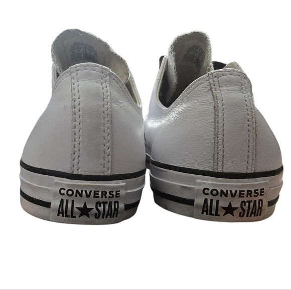 Converse White and Black Men's Sneakers Leather Size 10 - Picture 5 of 7